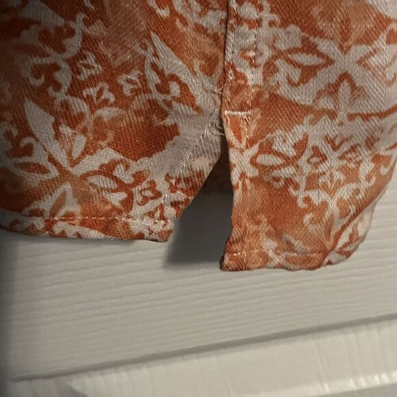 Tasso Elba Island Ethnic Print Silk/Linen Camp Shirt Front Pocket Side Vents XXL - Picture 8 of 10